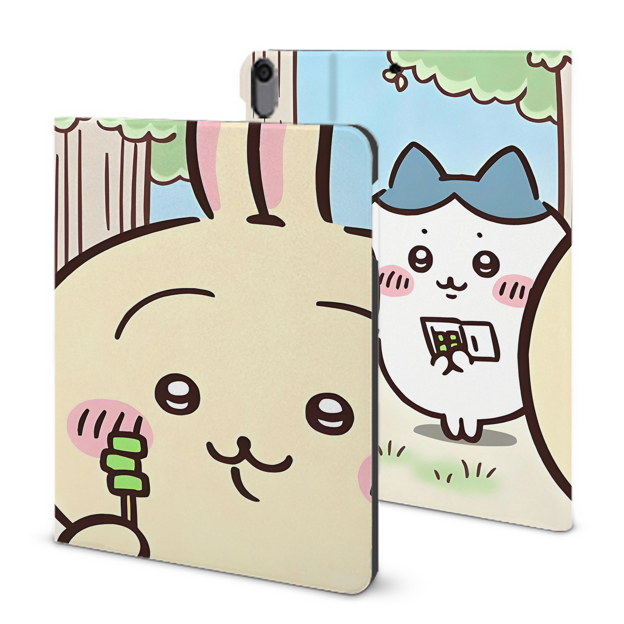 （画像用） ちいかわ Chii-kawa IPad ケース ブック型 PUレザー TPU 耐衝撃 軽量 薄型 ペン収納なし 全面保護 IPad 各モデル対応